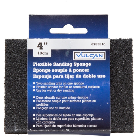 Vulcan 151303L Sanding Sponge, 4 in L, 2-3/4 in W, Fine, Medium, Corundum Abrasive