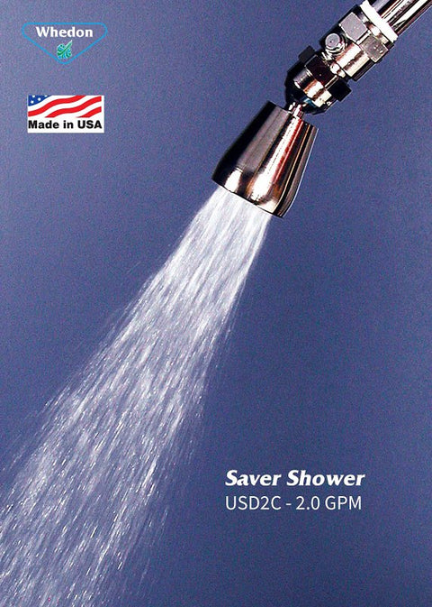 Whedon SaverShower Series USD2C/DS2C Showerhead with Trickle Valve, 2.5 gpm, 1/2 in Connection, Female, Brass