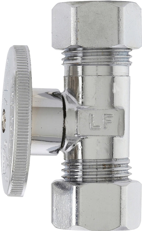 Plumb Pak PP2042PCLF Shut-Off Valve, 5/8 x 7/16 in Connection, Compression, Chrome