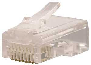 Gardner Bender GMC-88C5 Modular Plug, RJ-45 Connector, 8 -Contact, 8 -Position, White, 50/BAG