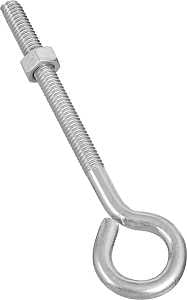 National Hardware N221-234 Eye Bolt, 5/16-18 Thread, 3 in L Thread, 3/4 in ID Dia Eye, 3.72 in L Shank, Steel, Zinc, Pack of 10