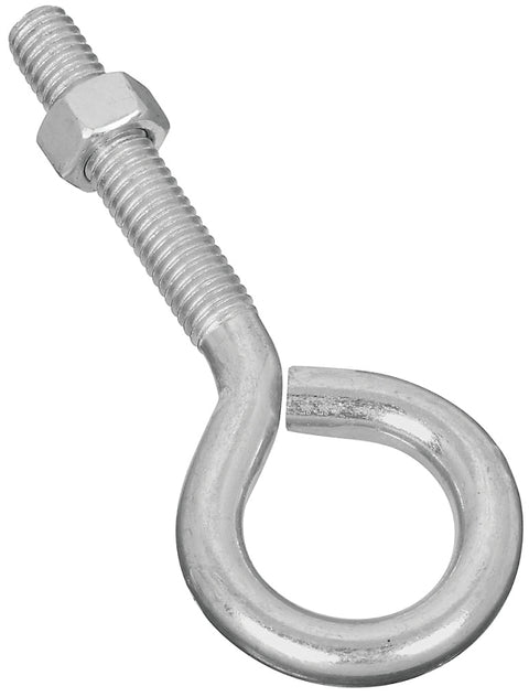National Hardware N221-267 Eye Bolt, 3/8-16 Thread, 2 in L Thread, 1 in ID Dia Eye, 2.35 in L Shank, 160 lb Working Load, Pack of 10