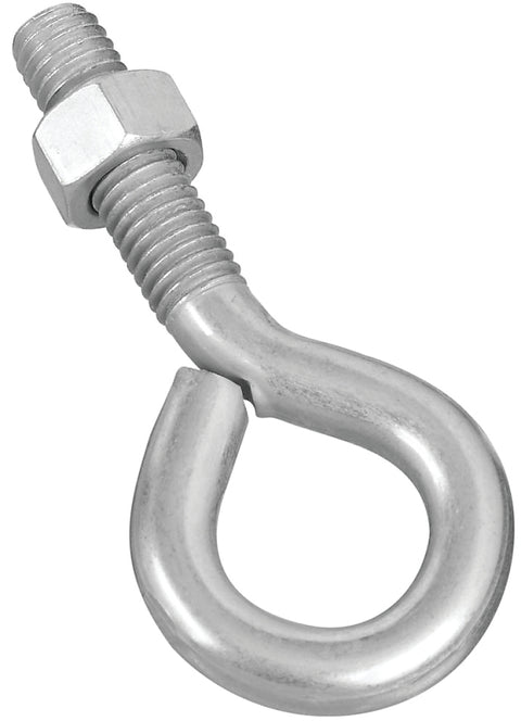 National Hardware N221-309 Eye Bolt, 1/2-13 Thread, 1-3/4 in L Thread, 1 in ID Dia Eye, 2.14 in L Shank, Steel, Zinc, Pack of 10