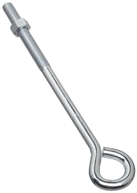 National Hardware N221-333 Eye Bolt, 1/2-13 Thread, 3-3/4 in L Thread, 1 in ID Dia Eye, 8.14 in L Shank, Steel, Zinc, Pack of 10