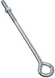 National Hardware N221-341 Eye Bolt, 1/2-13 Thread, 3-3/4 in L Thread, 1 in ID Dia Eye, 10.14 in L Shank, Steel, Zinc, Pack of 10