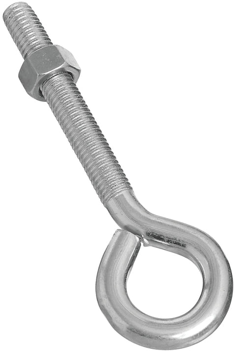 National Hardware N221-317 Eye Bolt, 1/2-13 Thread, 3-1/2 in L Thread, 1 in ID Dia Eye, 3.95 in L Shank, Steel, Zinc, Pack of 10