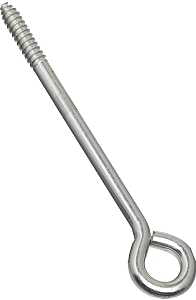 National Hardware N220-715 Lag Screw Eye, 2 in L Thread, 8 in OAL, 230 lb Working Load, Steel, Zinc, Pack of 10