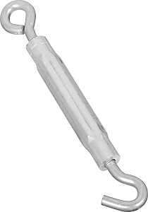 National Hardware 2172BC Series N221-861 Turnbuckle, 90 lb Working Load, 1/4-20 in Thread, Hook, Eye, 7-1/2 in L Take-Up, Pack of 10