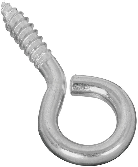 National Hardware N220-434 Screw Eye, #2 Thread, 1.12 in L Thread, 2.62 in OAL, 115 lb Working Load, Steel, Zinc, Pack of 20