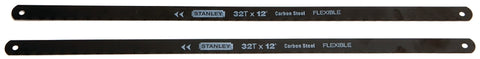 STANLEY 15-922A Hacksaw Blade, 1/2 in W, 12 in L, 32 TPI, HCS Cutting Edge