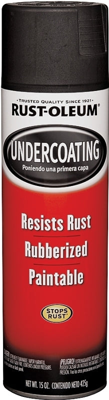Rust-Oleum 248657 Undercoating Spray Paint, Oil Base, Black, 15 oz