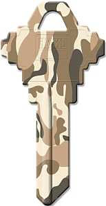 Hy-Ko 16010SC1-06 Key Blank, Camouflage, Solid Brass, Pack of 10