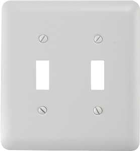 Amerelle 935TTW Wallplate, 5 in L, 4-5/8 in W, 2 -Gang, Steel, White