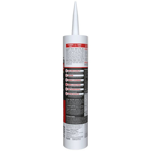 GE Supreme Silicone 2821640 Kitchen & Bath Sealant, White, 24 hr Curing, 10.1 fl-oz Cartridge, Pack of 12