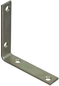 National Hardware 115BC Series N264-200 Corner Brace, 3-1/2 in L, 3/4 in W, Steel, Zinc, 0.12 Thick Material, Pack of 10