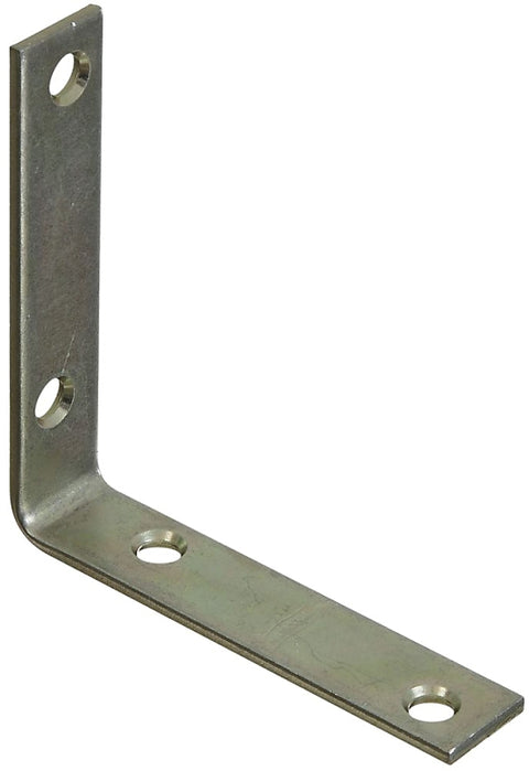 National Hardware 115BC Series N264-200 Corner Brace, 3-1/2 in L, 3/4 in W, Steel, Zinc, 0.12 Thick Material, Pack of 10