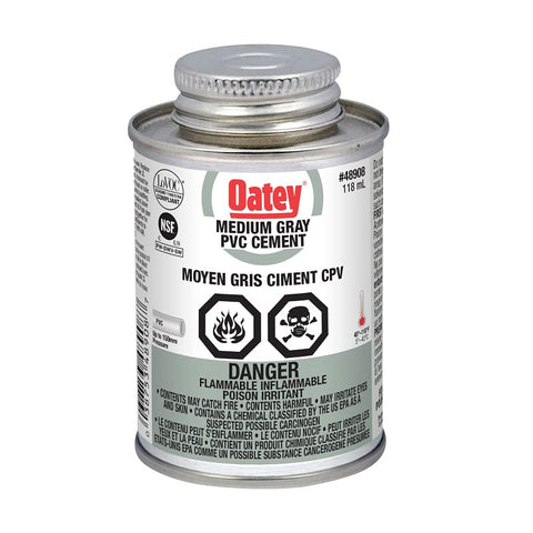 Oatey 48908 Fast Set Cement, 118 mL Can, Liquid, Gray