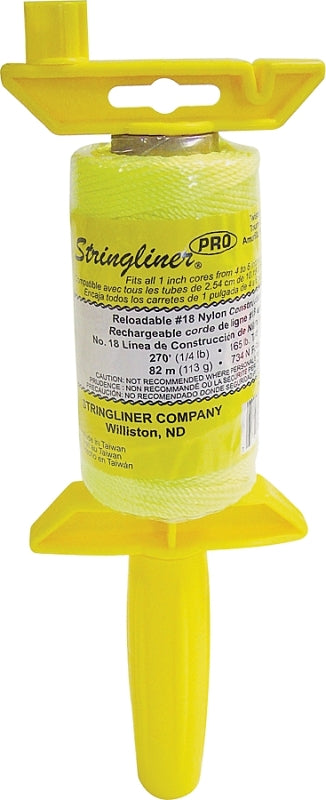 Stringliner 25112 Line Reel, 270 ft L Line, Fluorescent Yellow Line, 1 ...