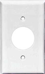 Eaton Wiring Devices PJ7W Wallplate, Mid-Size, 4-1/2 in L, 2-3/4 in W, 1-Gang, Polycarbonate, White, High-Gloss, Pack of 25