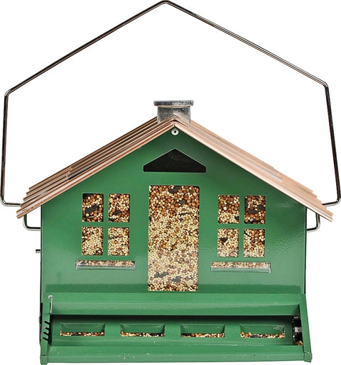 Perky-Pet 339 Squirrel-Proof Wild Bird Feeder, Home, 8 lb, Metal, Bold Green, Hanging, Pole Mounting