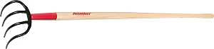 Razor-Back 75144 Potato Hook, 6.9 in W, 57-1/8 in L, 6-1/2 in L Tine, 4-Tine, Hardwood Handle
