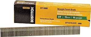 Bostitch BT1300B Nail, Glue Collation, 5/8 in L, 18 Gauge, Steel, Coated, Brad Head, Smooth Shank, 3000/PK