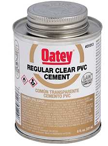Oatey 31013 Solvent Cement, 8 oz Can, Liquid, Clear