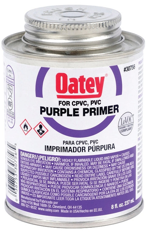 Oatey 30756 Primer, Liquid, Purple, 8 oz Pail