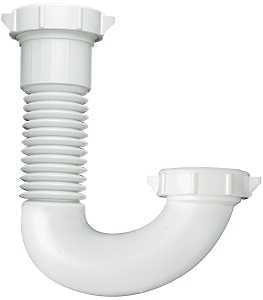 Plumb Pak PP812-50 J-Bend, 1-1/2, 1/2 x 1-1/4 in, Slip, Plastic, White