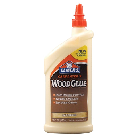 Elmers E7020 Pourable Interior Carpenters Wood Glue, 16 oz Bottle, Beige Liquid