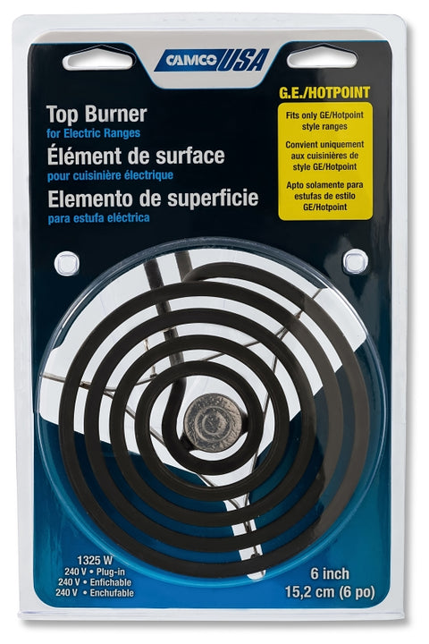 Camco USA 00103 Top Burner, 240 V, 1325 W, Plug
