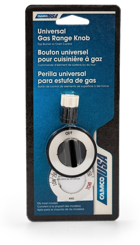 Camco USA 00973 Knob Kit, Includes: (2) Peel, Adapter, Dial, Insert, Knob and Stick Cover, Black