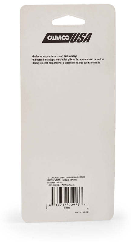 Camco USA 00973 Knob Kit, Includes: (2) Peel, Adapter, Dial, Insert, Knob and Stick Cover, Black