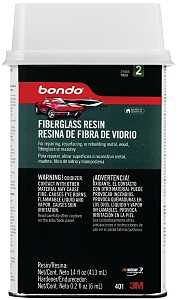 Bondo 401C Fiberglass Resin, 15 oz Can, Liquid, Pungent Organic