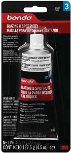 3M 907 Glazing and Spot Putty, Liquid, Paste, Solvent, Red, 4.5 fl-oz Tube