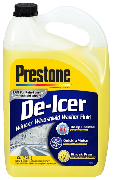 Prestone AS-250 Windshield Washer Fluid, Clear Yellow, 1 gal, Bottle, Pack of 6