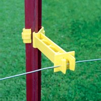 Zareba ITRXY-Z Snap-On Reversed Extender Insulator, Aluminum/Polywire/Steel, Polyethylene, Yellow, Snap-On Mounting