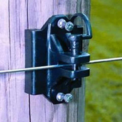 Zareba IWTPLB-Z Pin-Lock Wood and T-Post Insulator, 9 to 22 AWG Fence Wire, Aluminum/Polywire/Polyrope/Steel, Black