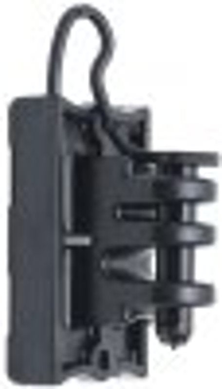 Zareba IWTPLB-Z Pin-Lock Wood and T-Post Insulator, 9 to 22 AWG Fence Wire, Aluminum/Polywire/Polyrope/Steel, Black