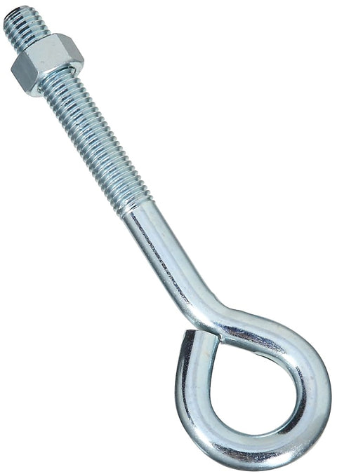 National Hardware N347-674 Eye Bolt, 8 in OAL, 5/8 in Thread, 3-3/4 in L Thread, 1-1/4 in ID Dia Eye, Steel, Zinc, Pack of 3