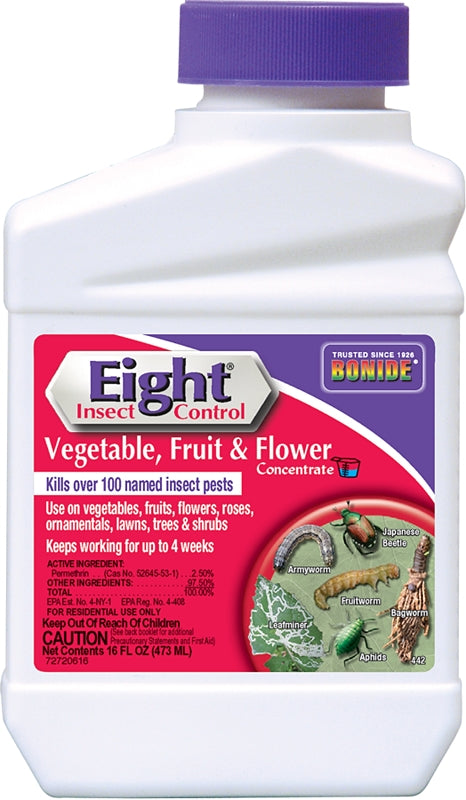 Bonide Eight 442 Insect Control, Liquid, Spray Application, 1 pt Bottle