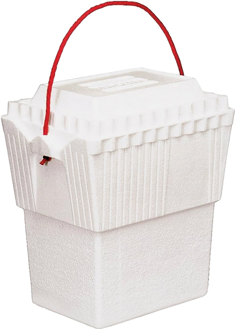 Lifoam 3417 Ice Chest, 11-1/2 in L x 8 in W x 13-1/4 in H Exterior, 12 qt Cooler, Styrofoam, White, Pack of 24
