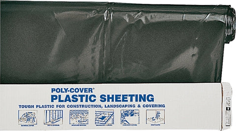 Orgill Poly 6X14-B Poly Film, 100 ft L, 14 ft W, 6 mil Thick, Polyethylene Backing, Black