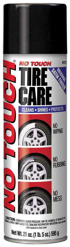 No Touch NT-21 Tire Shine, 21 oz, Aerosol Can, Liquid, Slight, Pack of 6