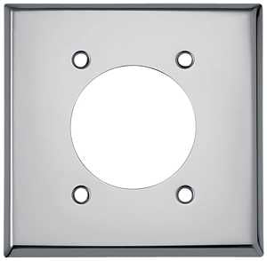 Eaton Wiring Devices 68-BOX Power Outlet Wallplate, Standard-Size, 4-1/2 in L, 4-9/16 in W, 2-Gang, Chrome
