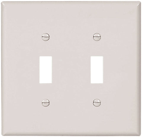 Eaton Wiring Devices 2149W-BOX Wallplate, 5-1/4 in L, 5.31 in W, 2 -Gang, Thermoset, White, Pack of 10