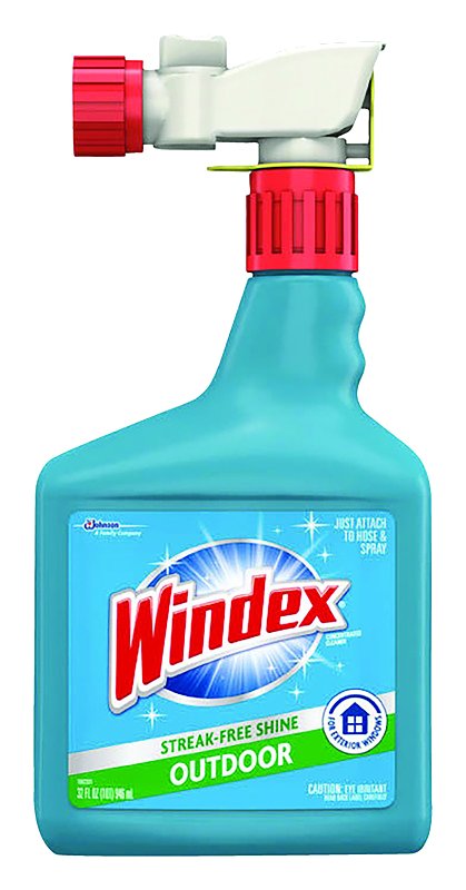 Windex 10122 Glass Cleaner, 32 oz Bottle, Liquid, Characteristic, Clear