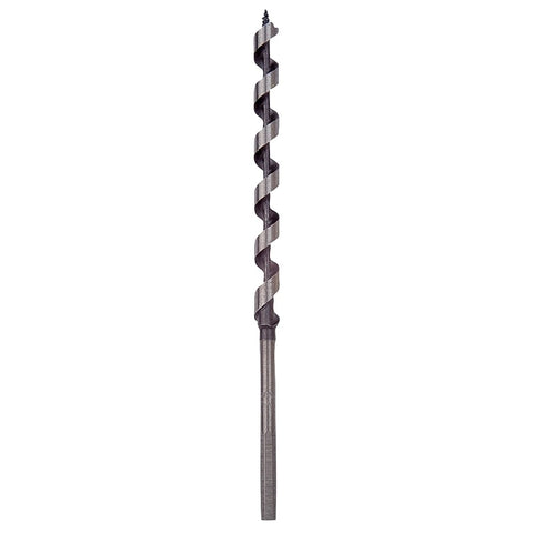 Irwin 49906 Power Drill Auger Bit, 3/8 in Dia, 7-1/2 in OAL, Solid Center Flute, 1-Flute, 7/32 in Dia Shank, Hex Shank