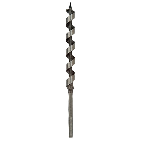 Irwin 49908 Power Drill Auger Bit, 1/2 in Dia, 7-1/2 in OAL, Solid Center Flute, 1-Flute, 7/32 in Dia Shank, Hex Shank