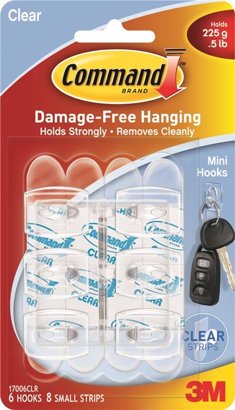 Command 17006CLR Mini Hook, Clear